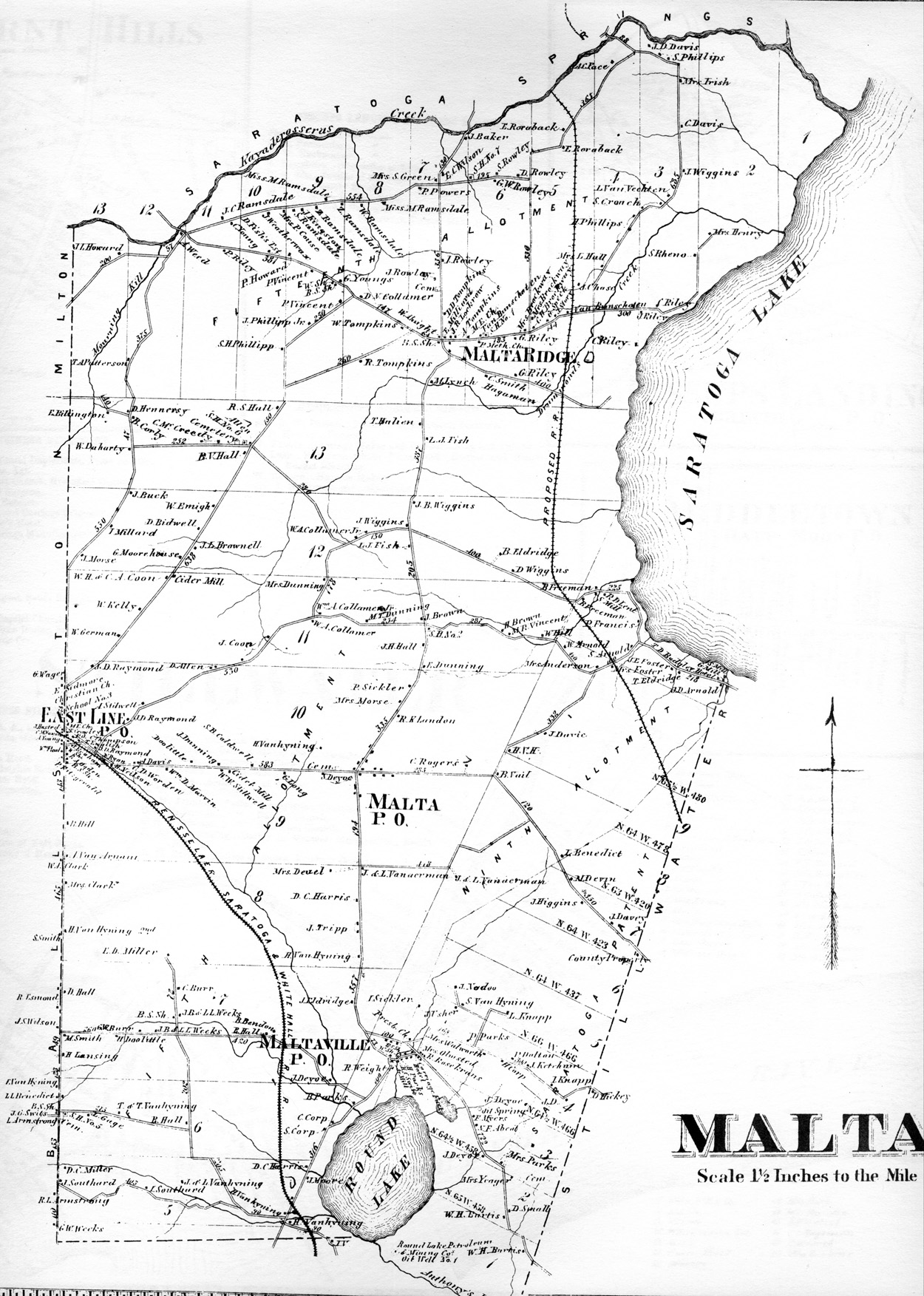 Malta New York Map Town of Malta   Saratoga Co. Atlas