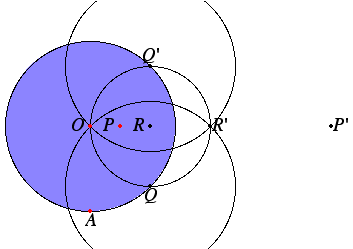 Invert P in a circle