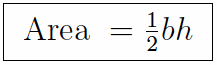 Half the base times the height